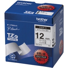 【TZE-231V】brother Tzeテープ 黒文字/白地 /12mm (お徳用パック5個入)
