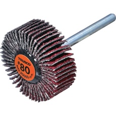 【TCF2510-CE-80】TRUSCO セラミックフラップホイール 軸径3mm #80 外径25×幅10×軸長30 (10個入)