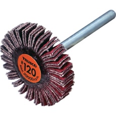 【TCF2005-CE-120】TRUSCO セラミックフラップホイール 軸径3mm #120 外径20×幅5×軸長30 (10個入)