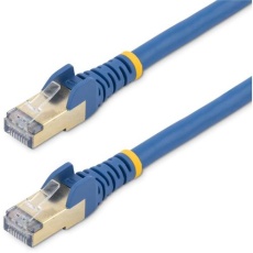 【6ASPAT50CMBL】カテゴリ6a LANケーブル/0.5m/ブルー/RJ45コネクター/ツメ折れ防止機構付/CAT6a
