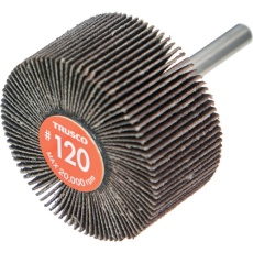 【EF5025-120】TRUSCO エコノミーフラップホイール 軸径6mm 外径50X幅25X軸長35 #120(5個入)