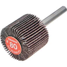 【EF3025-80】TRUSCO エコノミーフラップホイール 軸径6mm 外径30X幅25X軸長35 #80(5個入)