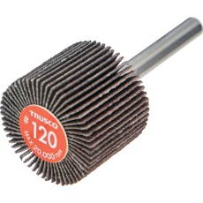 【EF3025-120】TRUSCO エコノミーフラップホイール 軸径6mm 外径30X幅25X軸長35 #120(5個入)