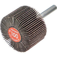 【EF4025-100】TRUSCO エコノミーフラップホイール 軸径6mm 外径40X幅25X軸長35 #100(5個入)