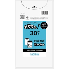 【CU19】サニパック NOCOOオトクナ!白半透明15L30枚0.02MM