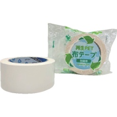 【1605 W 50X25】TERAOKA 再生PET布テープ No.1605 白 50mm×25M