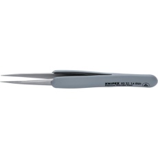 【9221-14ESD】KNIPEX ラバーハンドル付き精密ピンセット 先丸 130ММ