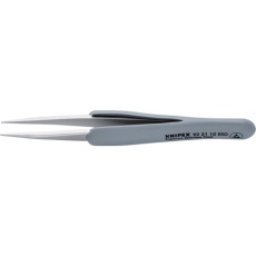 【9221-10ESD】KNIPEX ラバーハンドル付き精密ピンセット 先丸 123ММ