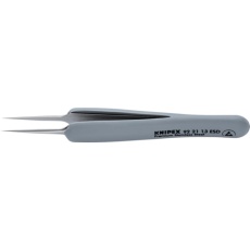 【9221-13ESD】KNIPEX ラバーハンドル付き精密ピンセット 先極細 112ММ