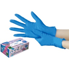 【104-99602】KOKUGO 使い捨てニトリル手袋 teniifit NITRILE ピュアブルー No.1500 M 200枚入