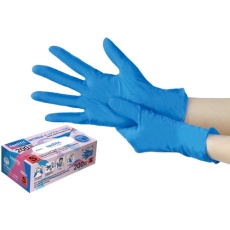 【104-99601】KOKUGO 使い捨てニトリル手袋 teniifit NITRILE ピュアブルー No.1500 S 200枚入