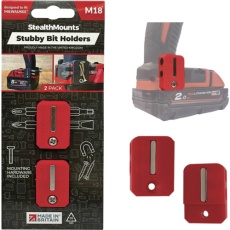 【BH-M18-S-RED-2】ステルスマウント StubbyビットホルダーミルウォーキーM18用(2個入り)レッド