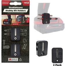 【BH-M18-S-BLK-2】ステルスマウント StubbyビットホルダーミルウォーキーM18用(2個入り)ブラック