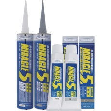 【MIRACLE5GY333】多用途弾性防水接着剤 Miracle5 グレー 333ml