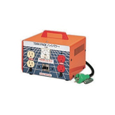 【M-EK20】NICHIDO 昇圧専用トランス 安全型(連続定格) 2KVA 3芯タイプ アース付 過負荷漏電保護兼用ブレーカー付