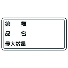 【319-13】ユニット 危険物標識 第類・品名・最大数量 横型