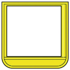 【368-13】ユニット ポケット胸章黄 軟質ビニール 60×60mm