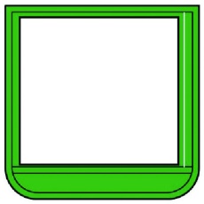 【368-14】ユニット ポケット胸章緑 軟質ビニール 60×60mm