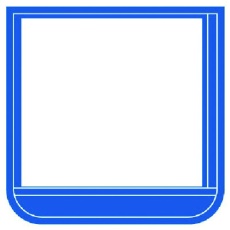 【368-16】ユニット ポケット胸章青 軟質ビニール 60×60mm