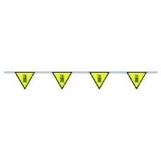 【372-71】ユニット 三角旗(10連)注意 ターポリン 240×280mm