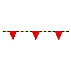 【372-73】ユニット トラロープ付三角旗(9連) ターポリン 300×260mm