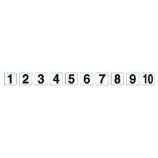 【844-75】ユニット 番号札ステッカー 1～10 各1枚入 10枚組 50×50