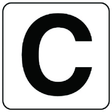 【845-80C】ユニット アルファベット表示ステッカーC 5枚組 (小) 50×50
