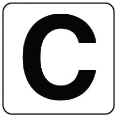 【845-81C】ユニット アルファベット表示ステッカーC 5枚組 (中) 100×100
