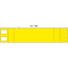 【848-40A】ユニット ファスナー付腕章 黄(差し込み式)・軟質ビニール・90X420