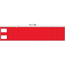 【848-42A】ユニット ファスナー付腕章 赤(差し込み式)・軟質ビニール・90X420