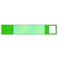 【848-63】ユニット 差込式ワンタッチ腕章 (緑)軟質ビニール/特殊鋼 70×400
