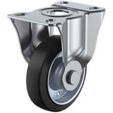 【SK-100W】ユーエイ プレート式 固定 キャスター ゴム 車輪径100mm Jタイプ SK型 取付寸法90×50(80×45)