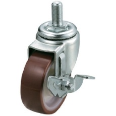 【ST-75UHFDS-M12-35】ユーエイ ねじ込み式 自在 キャスター ウレタン 車輪径75mm ストッパー付き Sタイプ ST-DS型 ネジ寸法M12×35ピッチ1.75