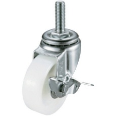 【SUS-ST-50NS-M12-35】ユーエイ ねじ込み式 自在 ステンレスキャスター ナイロン 車輪径50mm ストッパー付き Sタイプ SUS-ST-S型 ネジ寸法M12×35ピッチ1.75