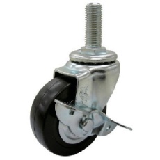 【SUS-ST-50RHS-M12-35】ユーエイ ねじ込み式 自在 ステンレスキャスター ゴム 車輪径50mm ストッパー付き Sタイプ SUS-ST-S型 ネジ寸法M12×35ピッチ1.75