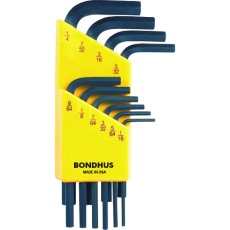 【HLX10S】BONDHUS 六角L-レンチ ショート インチ セット10本組(1/16-1/4)