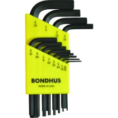 【HLX12S】BONDHUS 六角L-レンチ ショート インチ セット12本組(0.050-5/16)