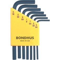 【HLX7S】BONDHUS 六角L-レンチ ショート インチ セット7本組(5/64-3/16)
