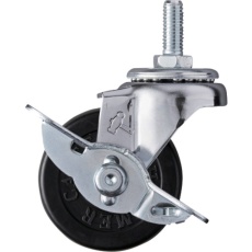 【415A-20R50】ハンマー ねじ込み旋回式ゴム車輪 50mm W3/8 ストッパー付
