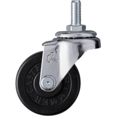 【420A-20R50】ハンマー ねじ込み旋回式ゴム車輪 50mm W3/8
