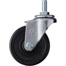 【420A-20R65】ハンマー ねじ込み旋回式ゴム車輪 65mm W3/8