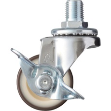 【415A-3UR40】ハンマー ねじ込み旋回式ウレタン車輪(ナイロンホイール)40mm M12 ストッパー付