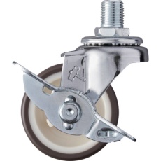 【415A-3UR50】ハンマー ねじ込み旋回式ウレタン車輪(ナイロンホイール)50mm M12 ストッパー付
