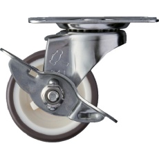 【315E-UR50】ハンマー Eシリーズオールステンレス 旋回式ウレタン車輪(ナイロンホイール)50mm ストッパー付