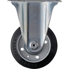 【400SR-RB100】ハンマー 固定式ゴム車輪(ローラーベアリング)100mm