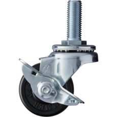 【413SA-RD50】ハンマー ねじ込み式 旋回式ゴム車輪 50mm ストッパー付