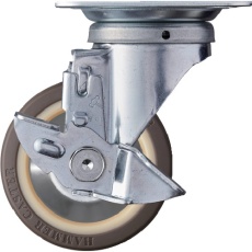 【419S-UB100】ハンマー 旋回式ウレタン車輪(ナイロンホイール・ボールベアリング)100mm ストッパー付