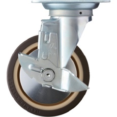 【419S-UB150】ハンマー 旋回式ウレタン車輪(ナイロンホイール・ボールベアリング)150mm ストッパー付