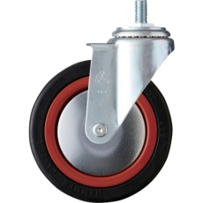 【4200MA-RB125】ハンマー ねじ込み旋回式ゴム車輪(ナイロンホイール・ボールベアリング)125mm M12