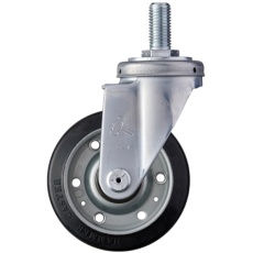 【420SA-RB125】ハンマー ねじ込み旋回式ゴム車輪(スチールホイール・ローラーベアリング)125mm